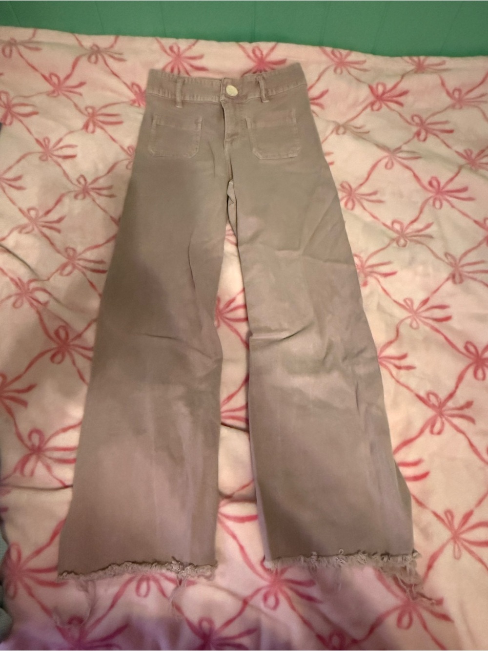 Zara Wide-Leg Jeans in Light Taupe